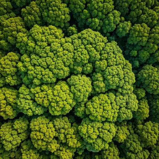 Lush green forest canopy from above representing environmental sustainability and conservation efforts